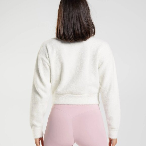 LIKE NEW Gymshark Whitney Eyelash Knit Jacket - Skylight White Size Small - Picture 2 of 7